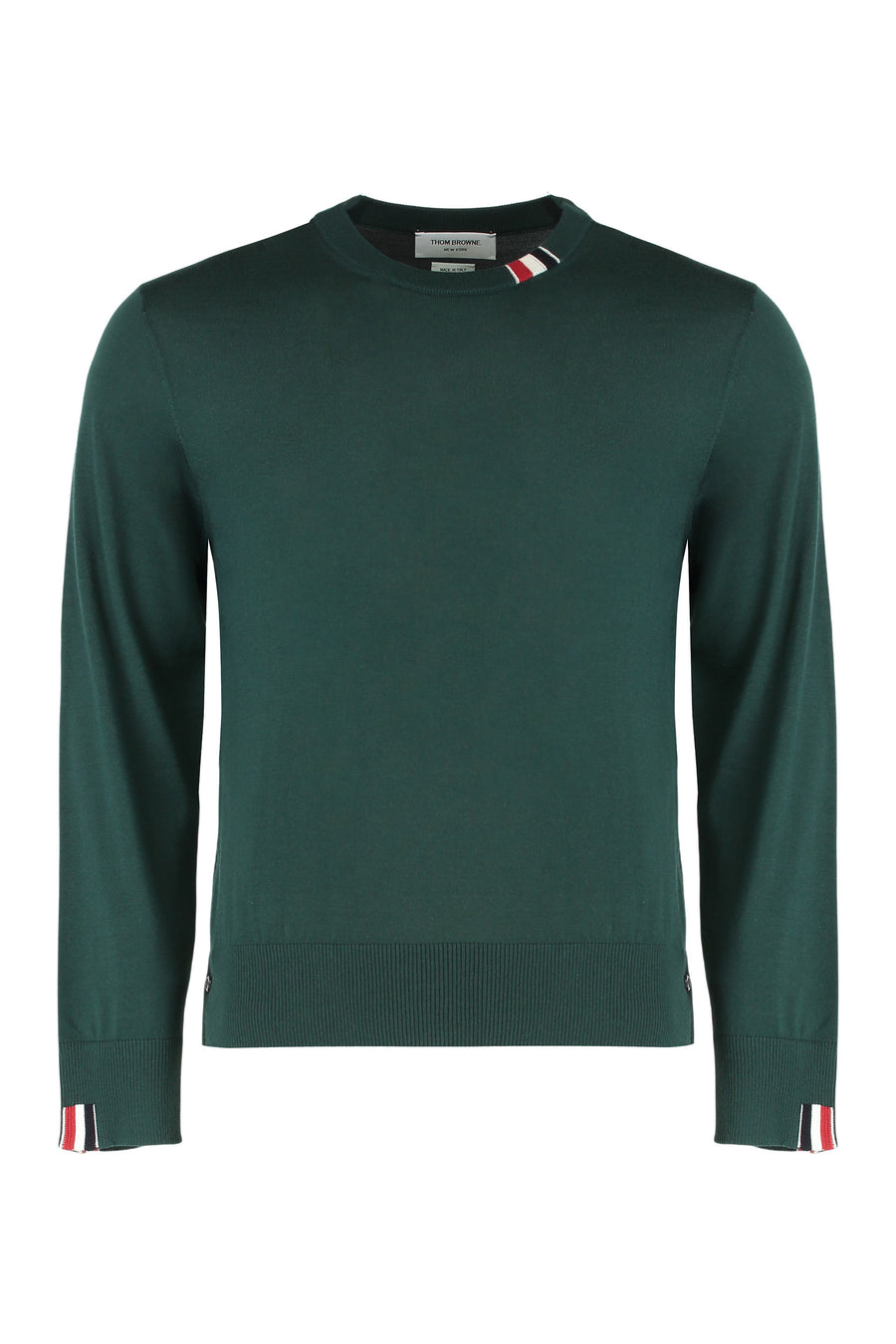 Sweater With Round Neck Virgin Wool Green Sweatshirts