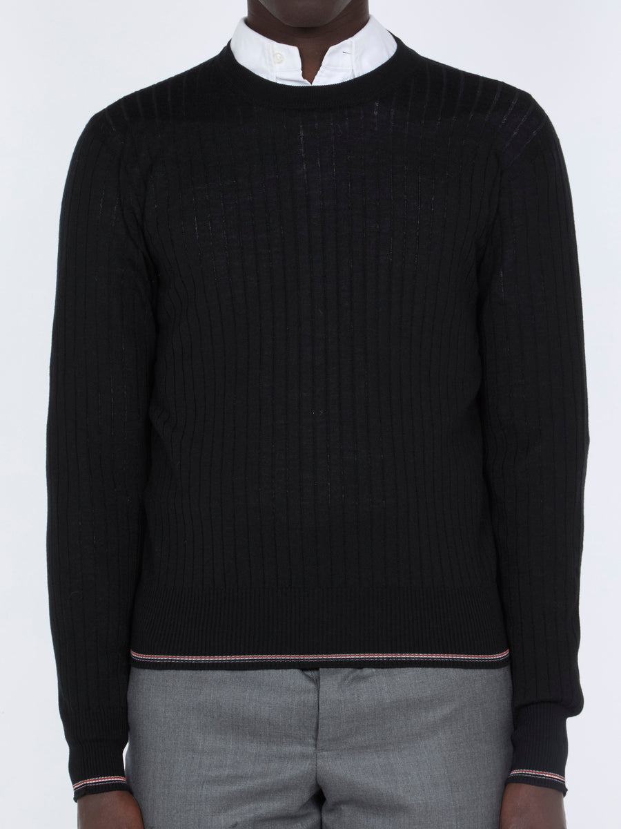 Thom Browne Merino wool sweater in black