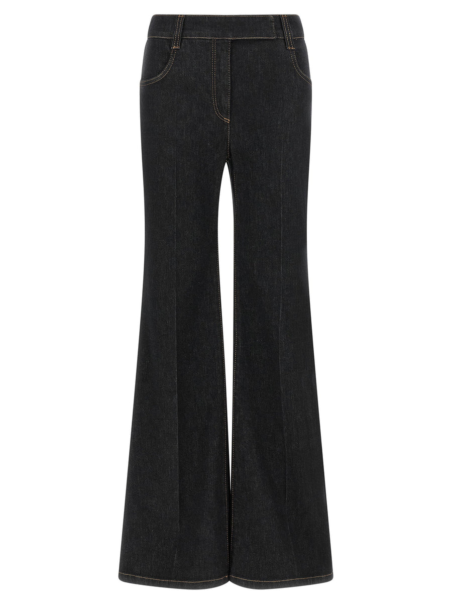 Brunello Cucinelli Flared-Leg Dark Wash Jeans — Black