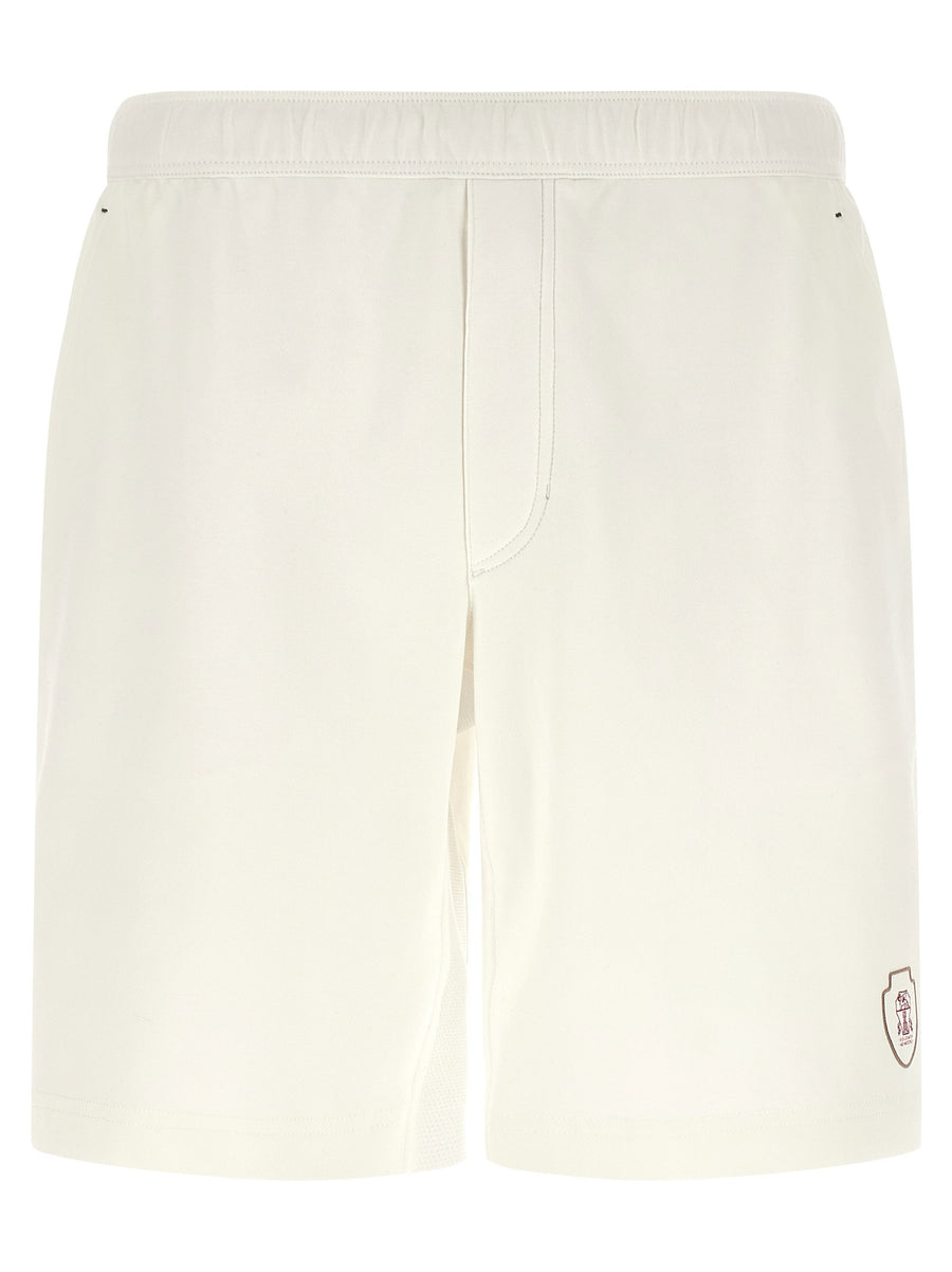 Brunello Cucinelli Cotton Interlock Bermuda Shorts — Cream