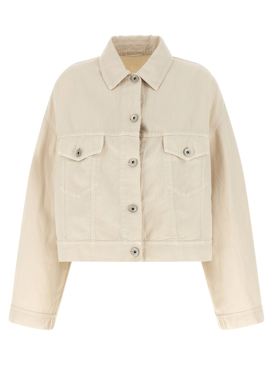 Brunello Cucinelli Linen-Cotton Jacket — Beige