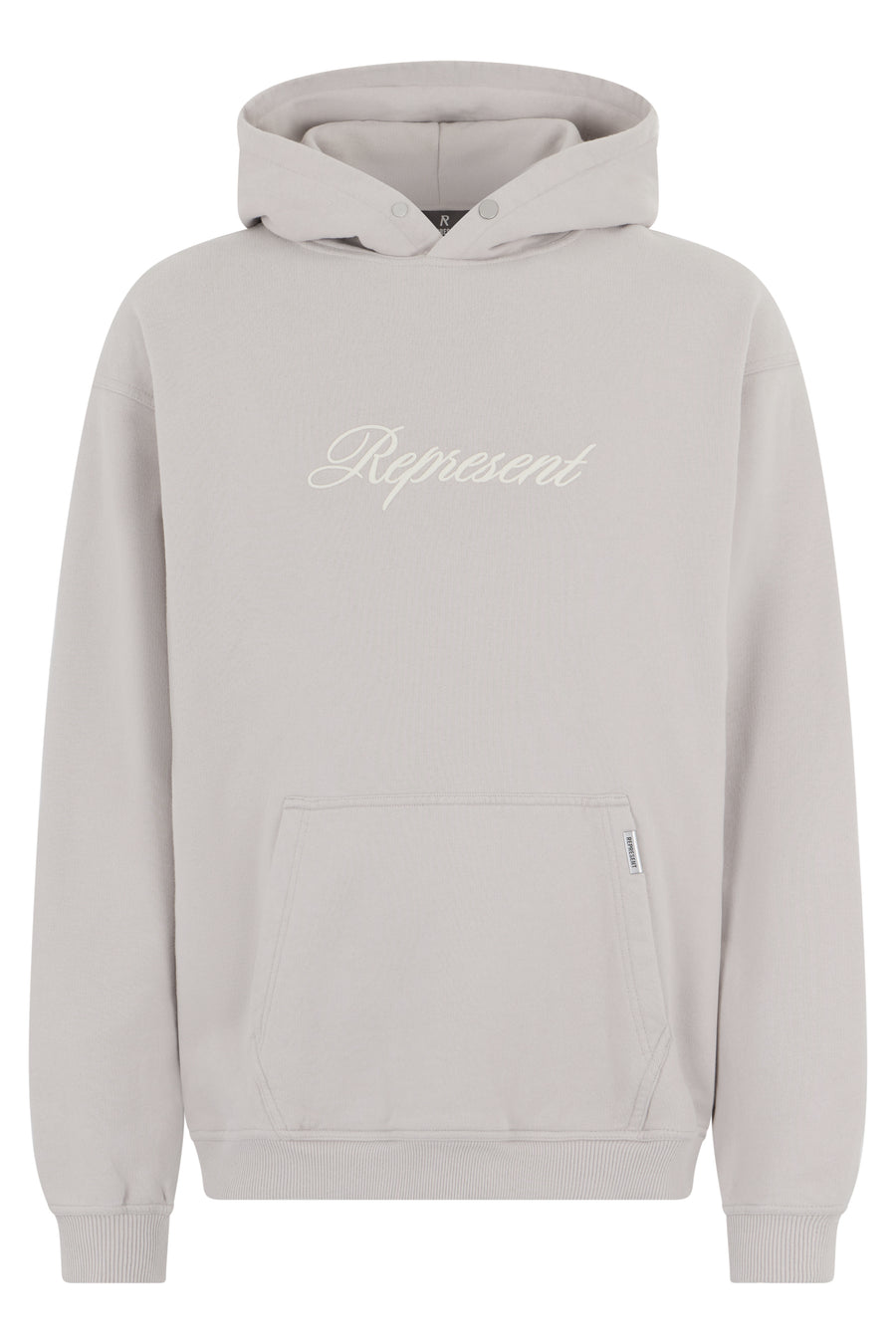 Hooded Sweatshirt Script Logo Grey Cotton Jumpers