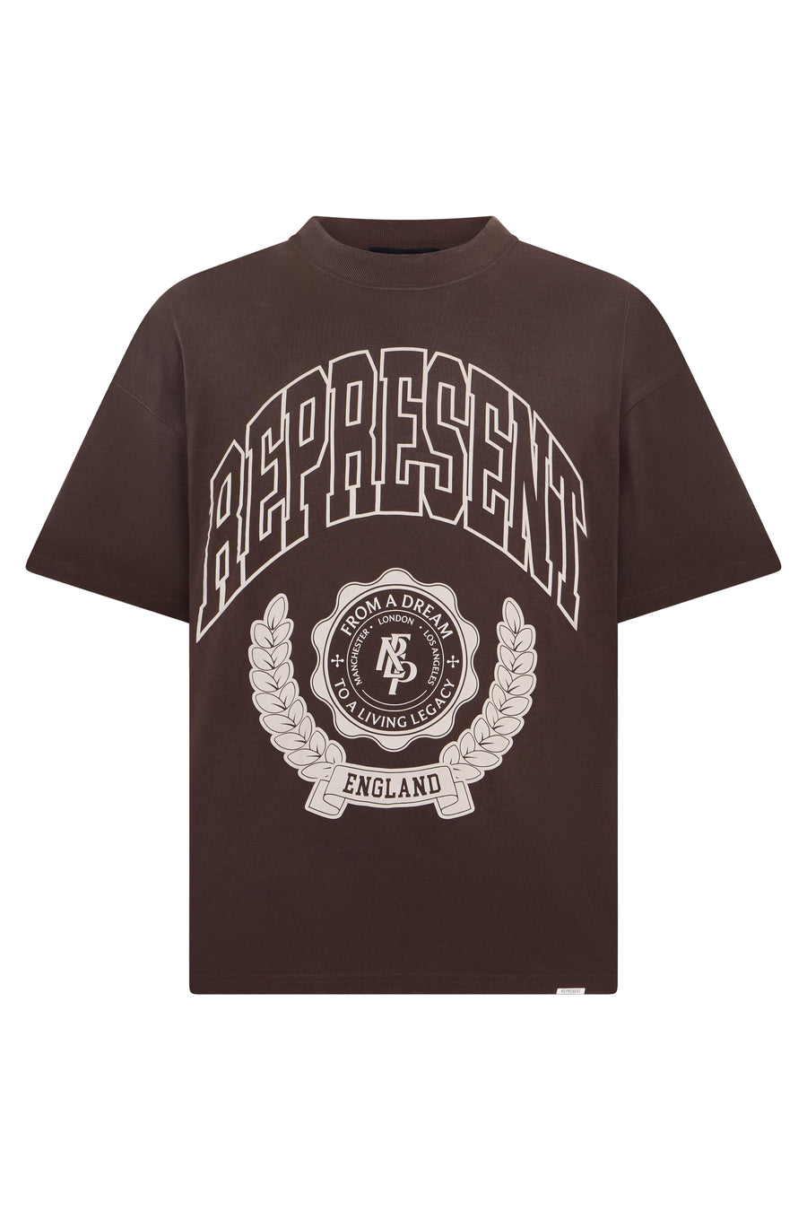 T-Shirt With Graphic Print, Brown Cotton T-shirts