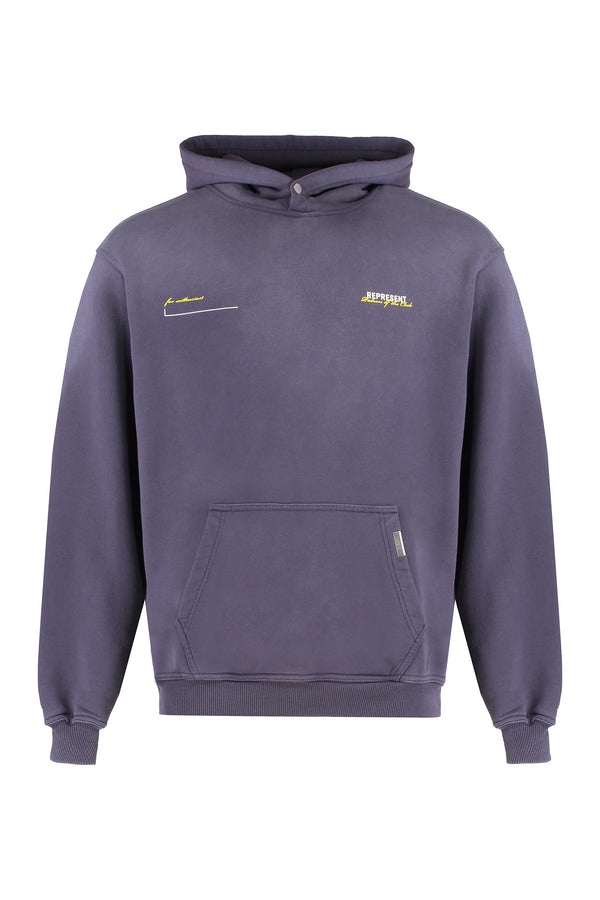 Hooded Sweatshirt Patron Of The Club Purple Cotton Jumpers