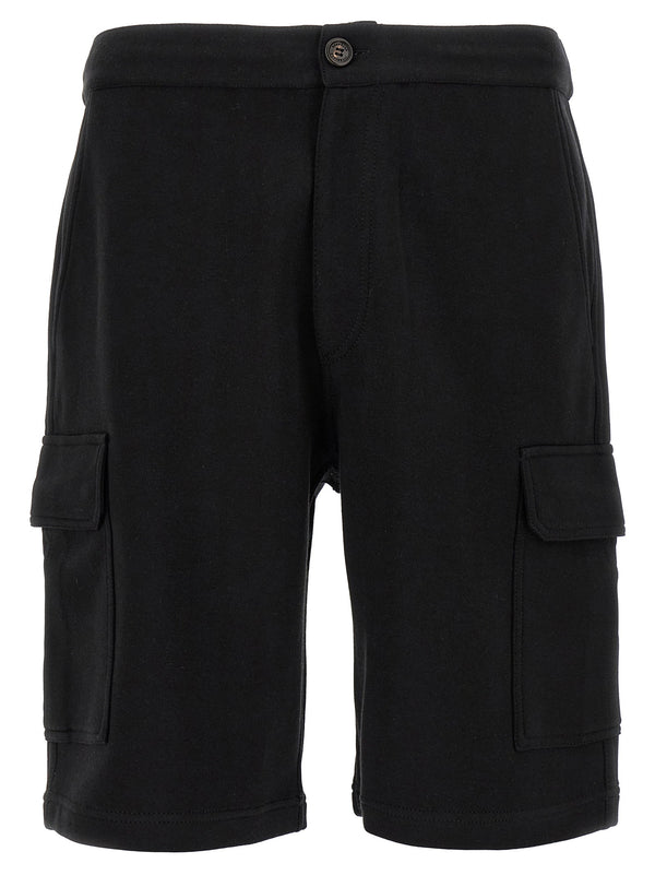 برمودا كارجو Brunello Cucinelli قطن مزيج شورت — أسود