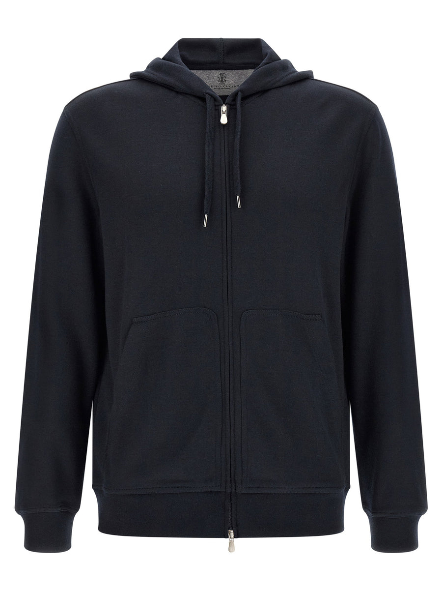 Brunello Cucinelli Cashmere and Silk Blend Hoodie — Black