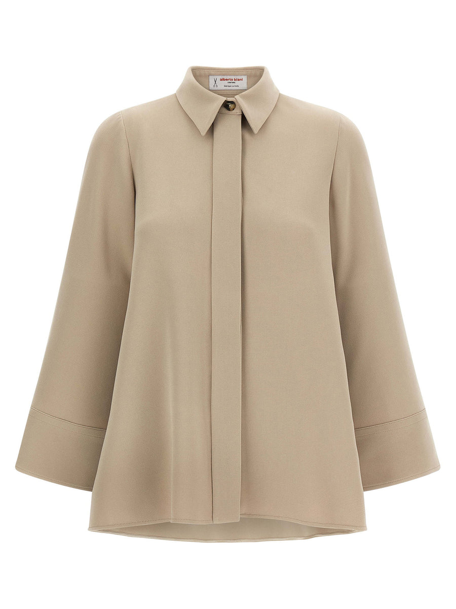 Alberto Biani 3/4 Sleeve Shirt — Beige