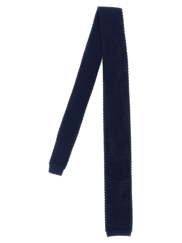 Brunello Cucinelli Silk Knit Necktie — Navy