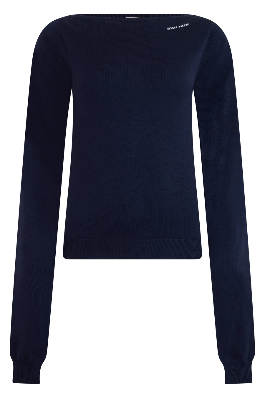 Boat Neck Virgin Wool Sweater Blue