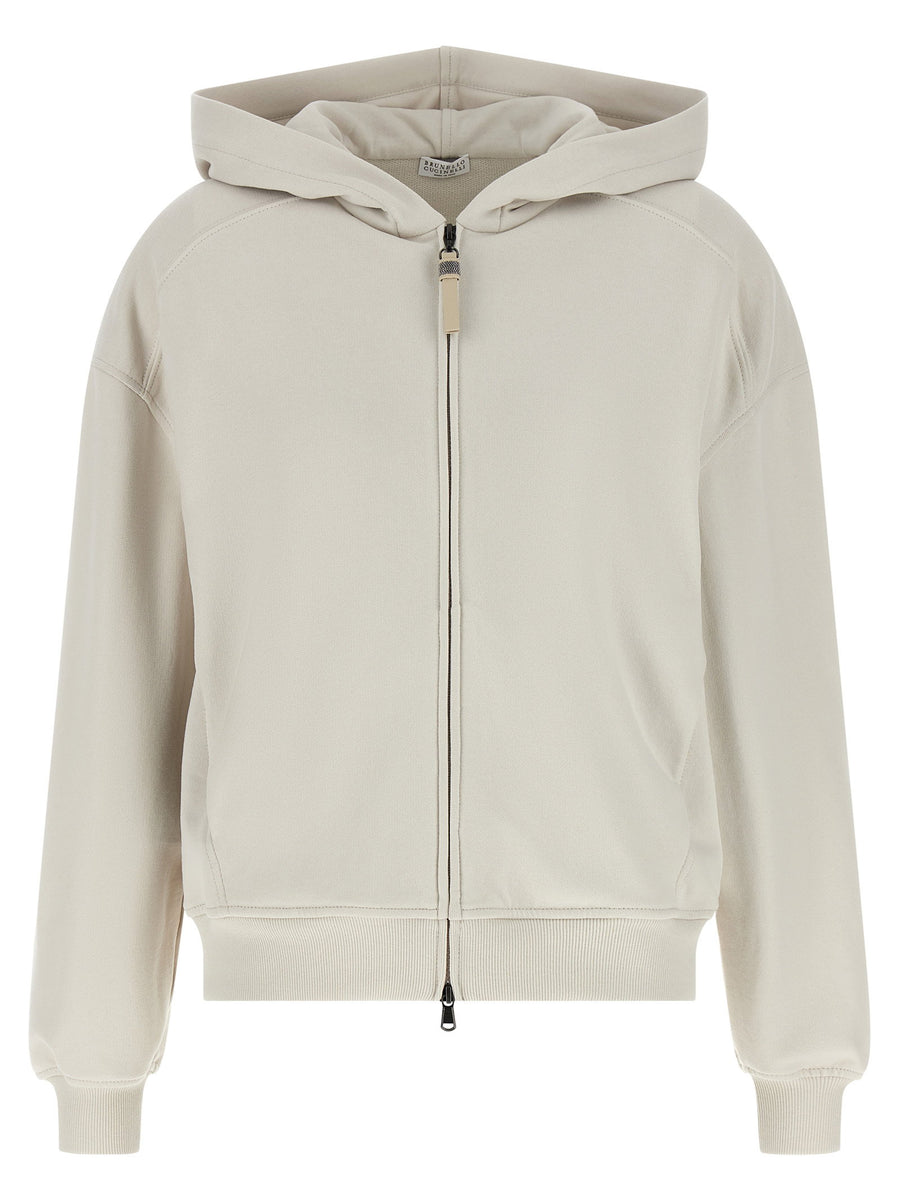Brunello Cucinelli Cotton Fleece Hoodie — Cream