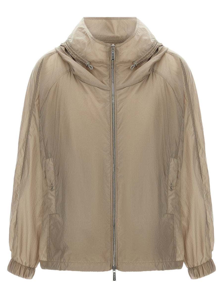 Moorer Wrinkled Technical Windbreaker — Beige