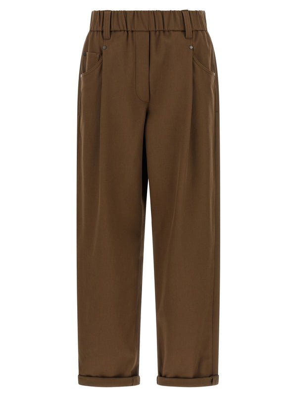 بنطلون Brunello Cucinelli واسع بقصة سهلة الارتداء بنطلون
