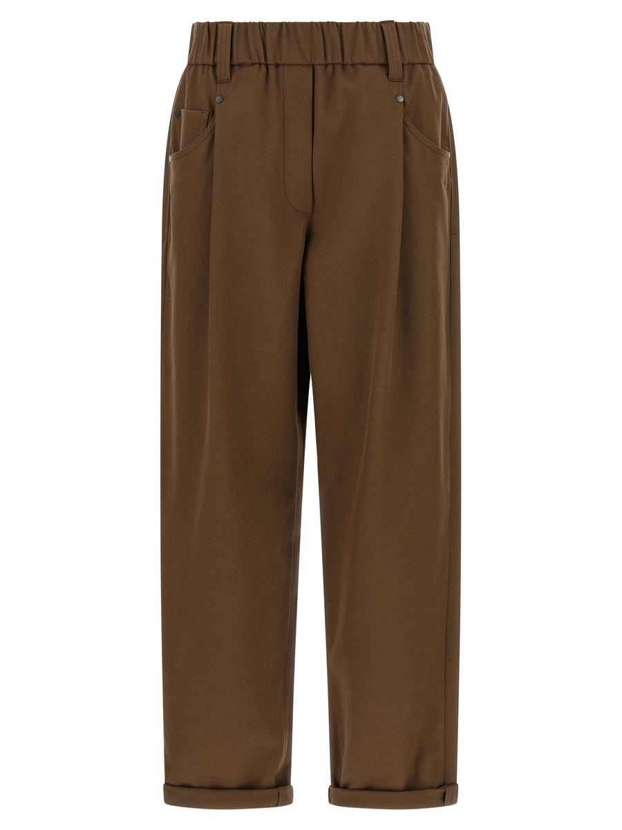 بنطلون Brunello Cucinelli واسع بقصة سهلة الارتداء بنطلون