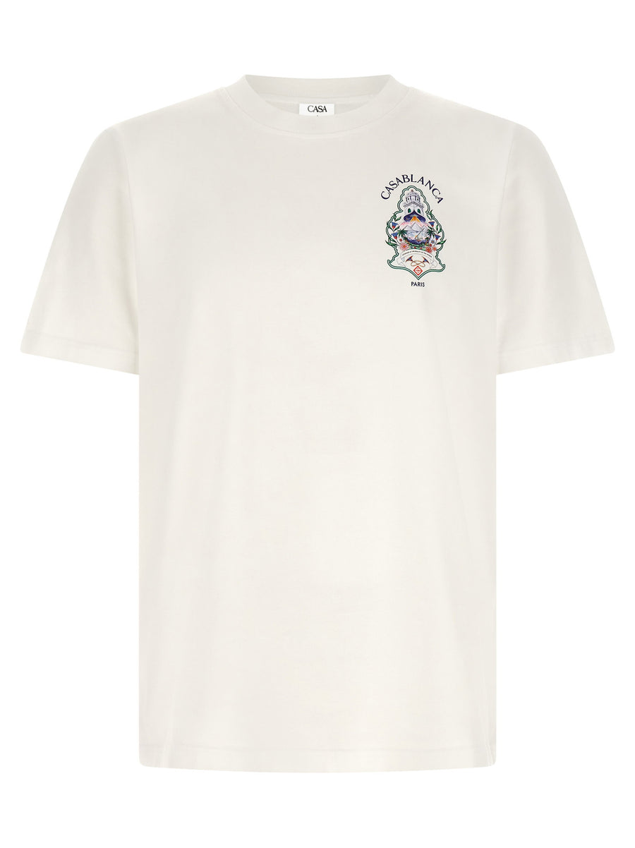 Casablanca Hotel Emblem Graphic T-shirt — Cream