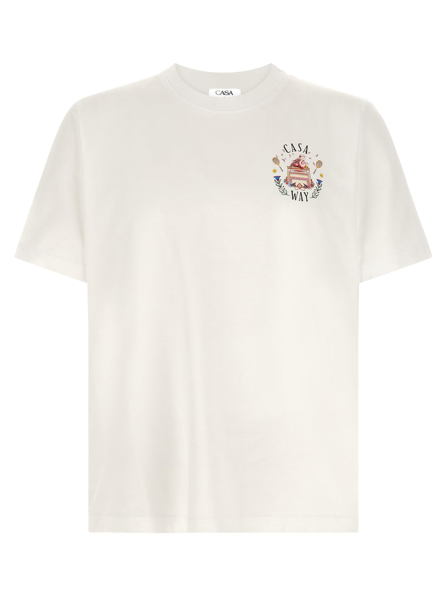 Casablanca Casa Way Graphic Print T-Shirt — Cream