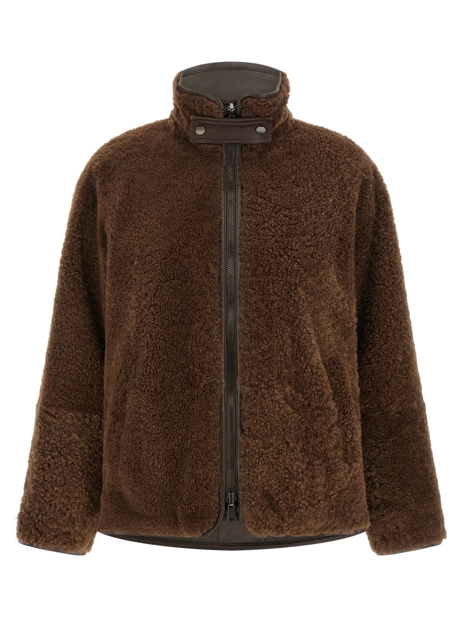 Brunello Cucinelli Reversible Shearling Coat — Brown