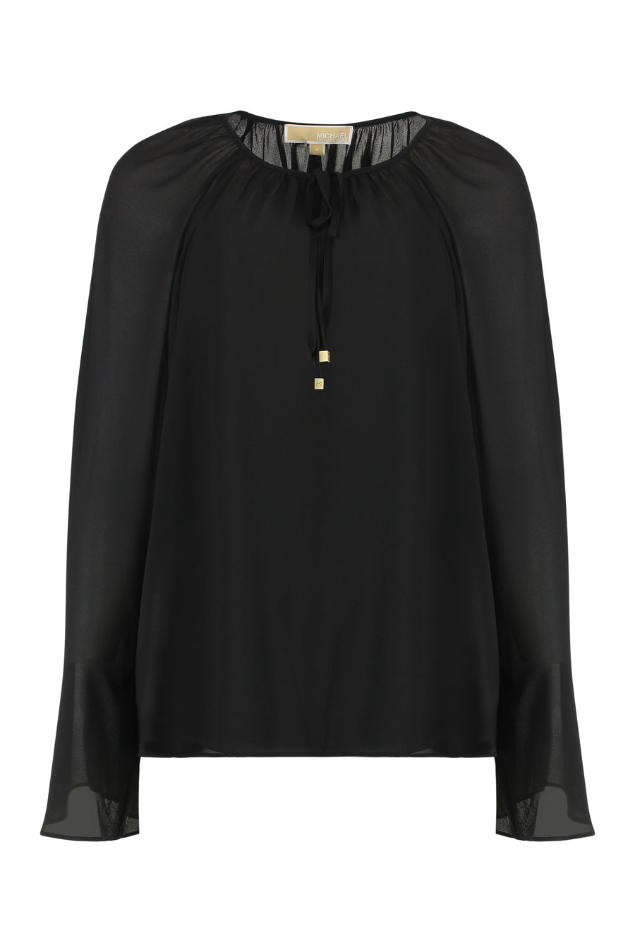 Blouse Crêpe Black Polyester Blouses