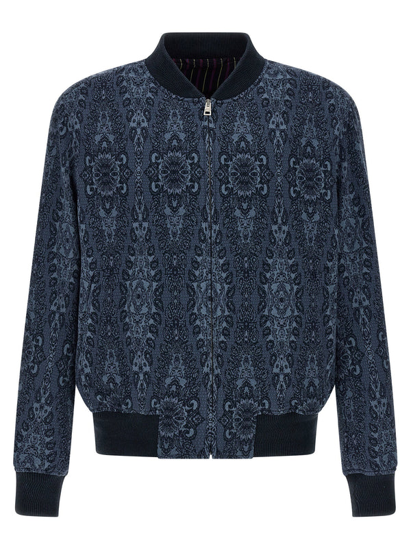 Etro جاكار جاكيت بومبر — أزرق