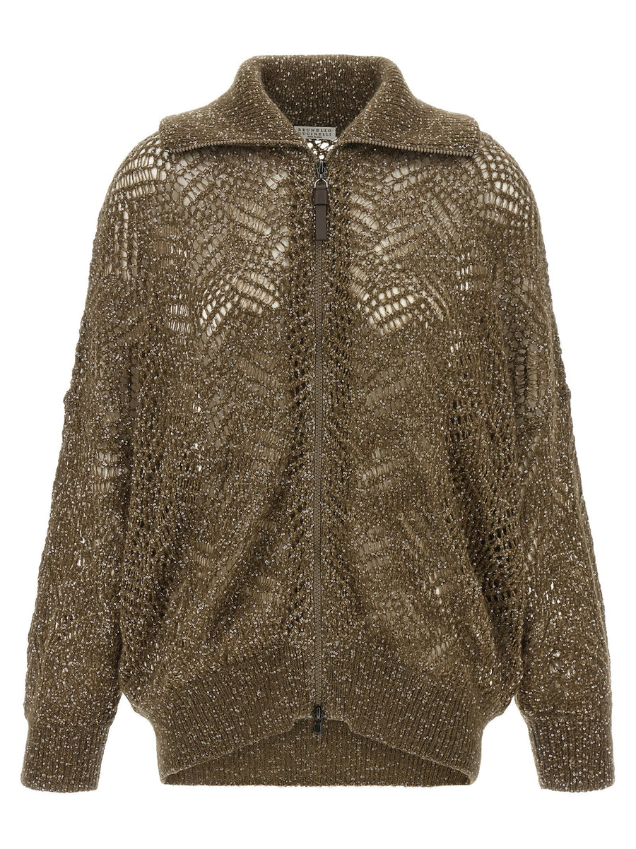 Brunello Cucinelli Cardigan — Gold