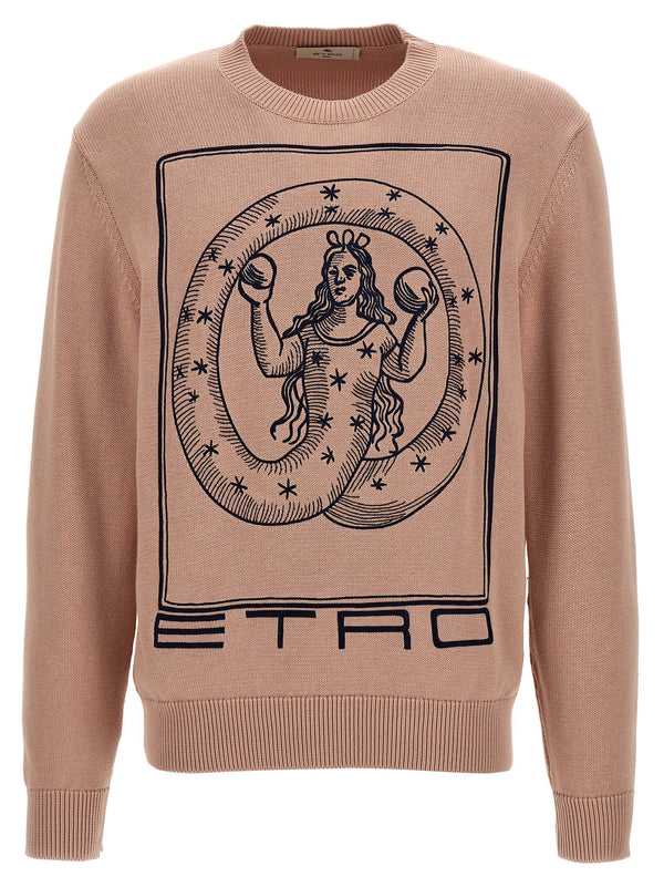 Etro فستان شعار مطرز كنزة - لون الرمل