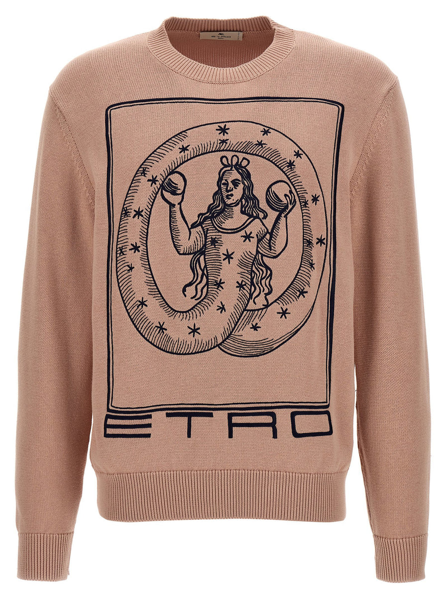 Etro Logo-Embroidered Sweater — sand