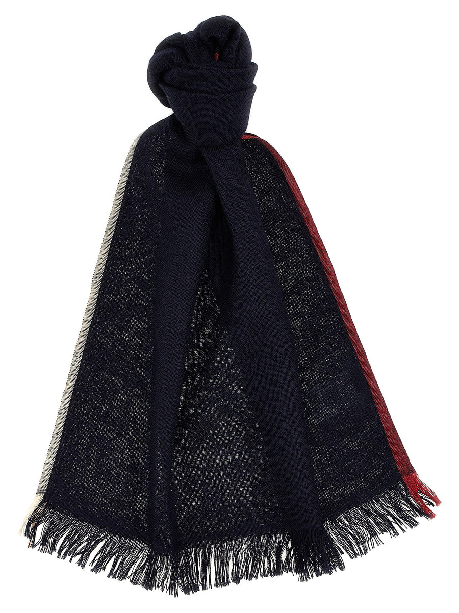 Brunello Cucinelli Cashmere and Silk Scarf — Navy