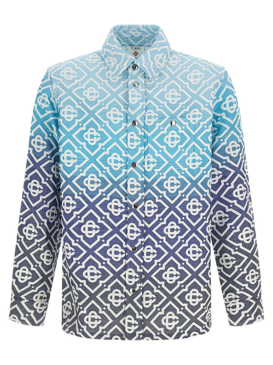 Casablanca Monogram Gradient Jacquard Shacket — Blue