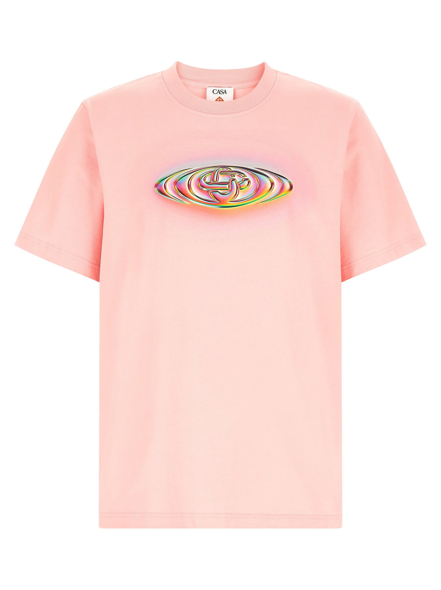 Casablanca Glass Logo Print T-shirt — Pink
