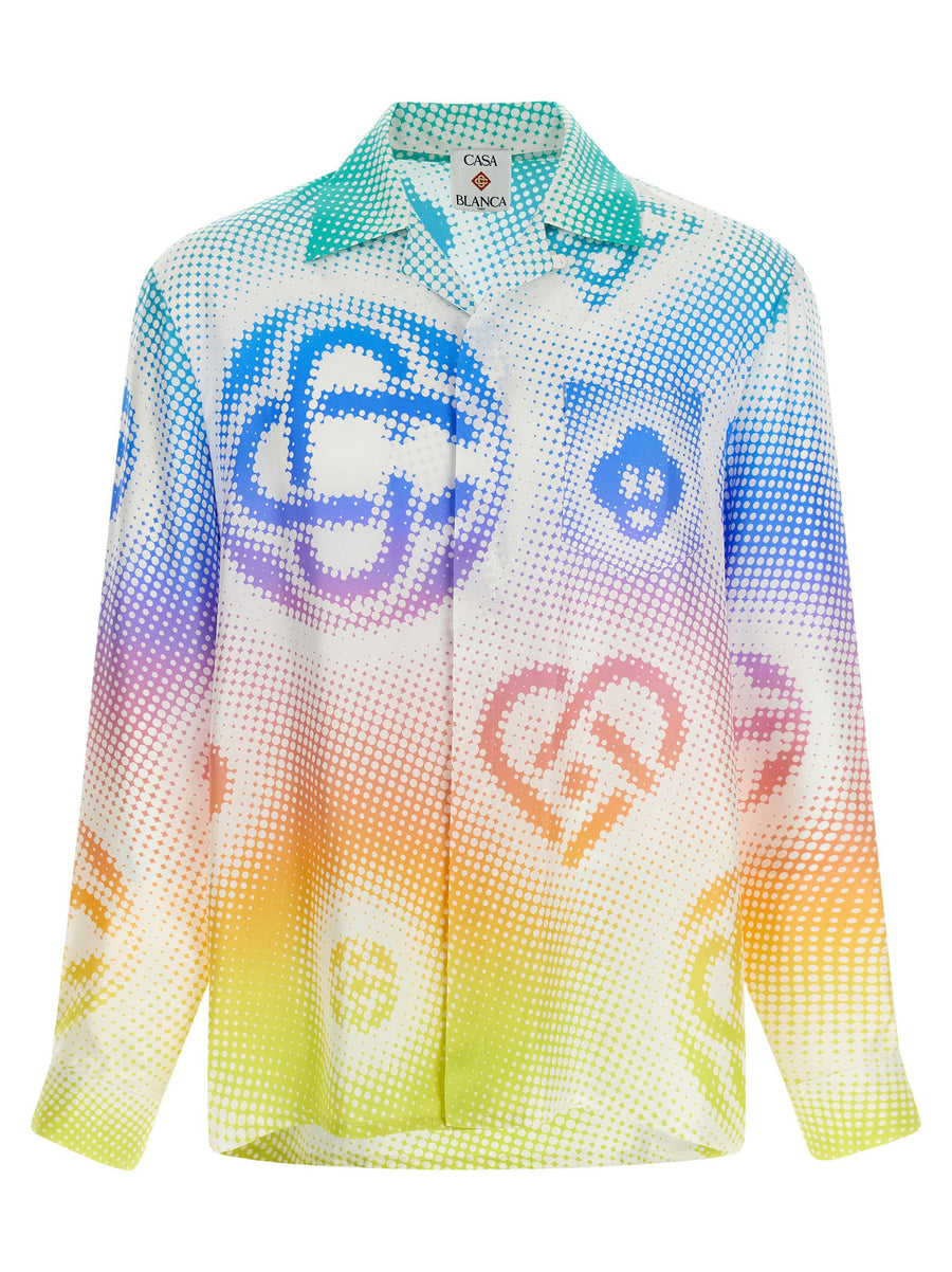 Casablanca Halftone Logo Shirt — White
