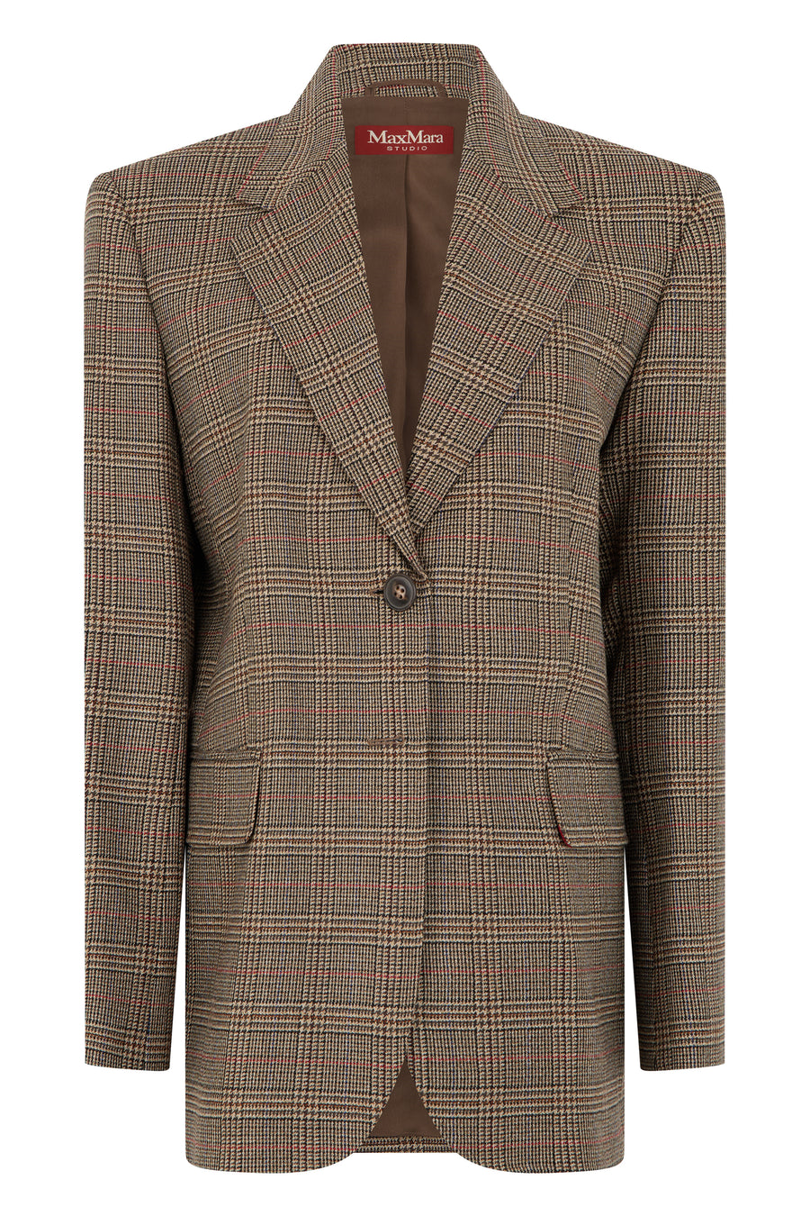 Checked Jacket Black Black/natural Virgin Wool Blazers