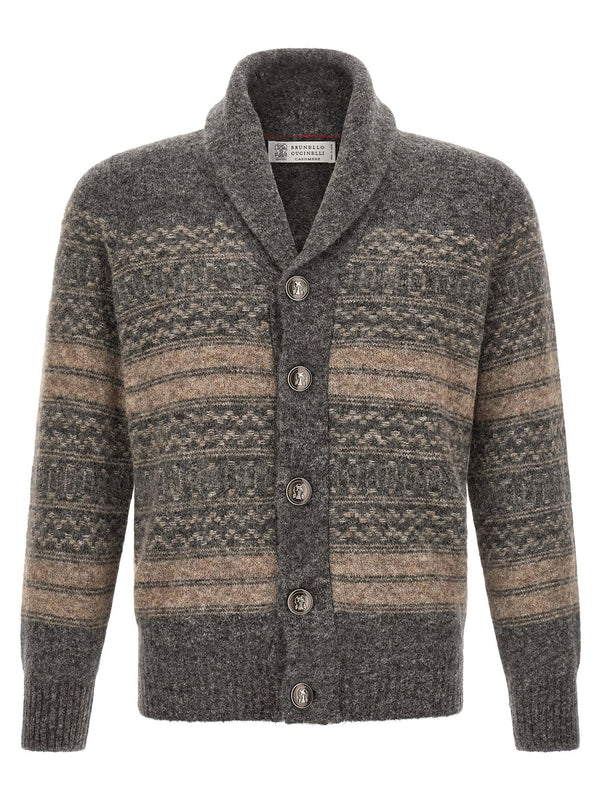 Brunello Cucinelli نورديك كارديغان — رمادي فحمي