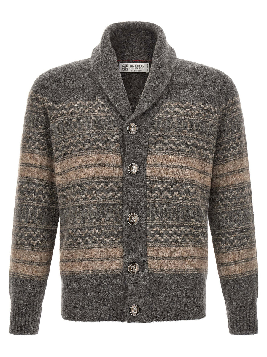 Brunello Cucinelli نورديك كارديغان — رمادي فحمي