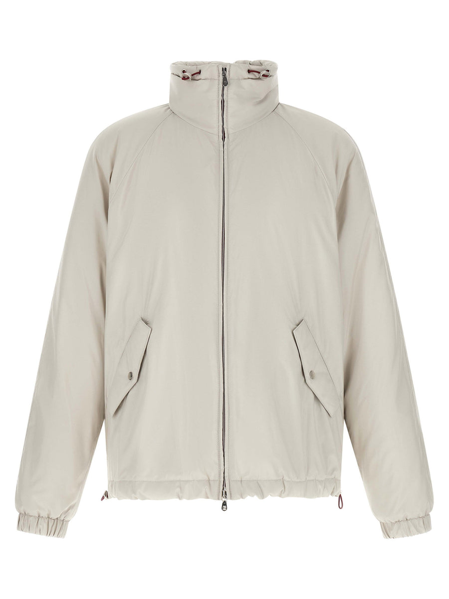 Brunello Cucinelli Water-Repellent Nylon Jacket — Beige