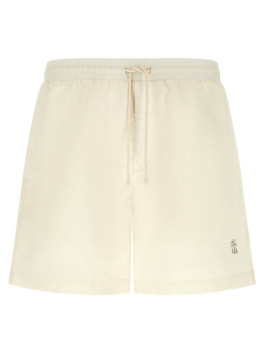 Brunello Cucinelli Solomeo Bermuda Shorts — Cream