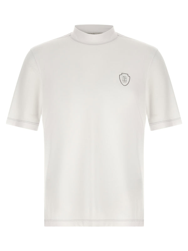 Brunello Cucinelli Techno Piquet Honeycomb T-Shirt — White