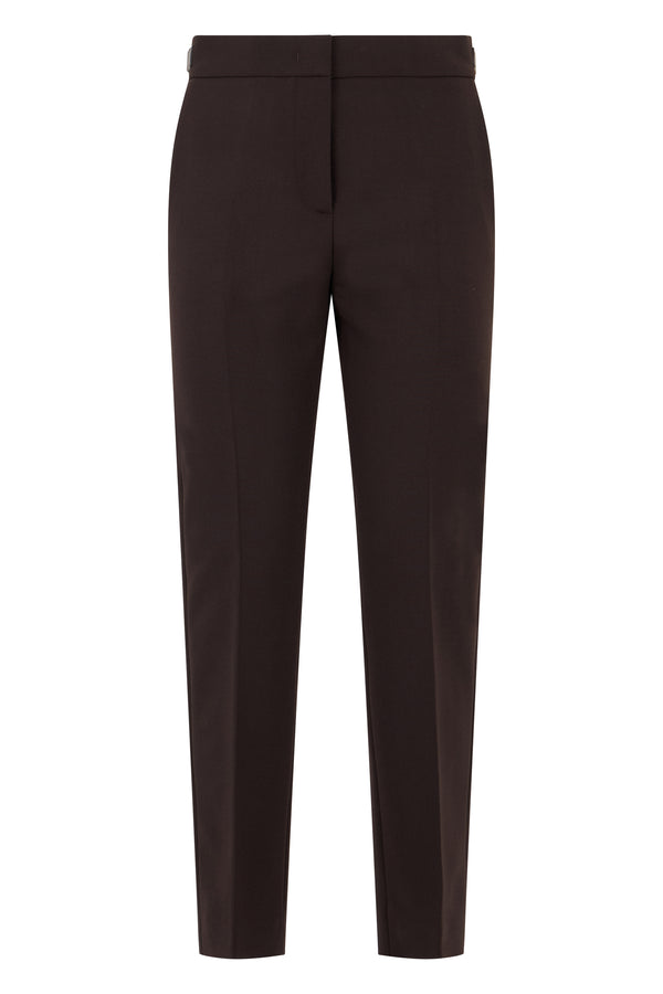 Trousers With Pleats Ebony Virgin Wool Tapered