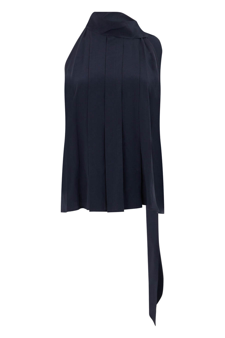 Top Asymmetric Blue Silk Vests & Tank Tops