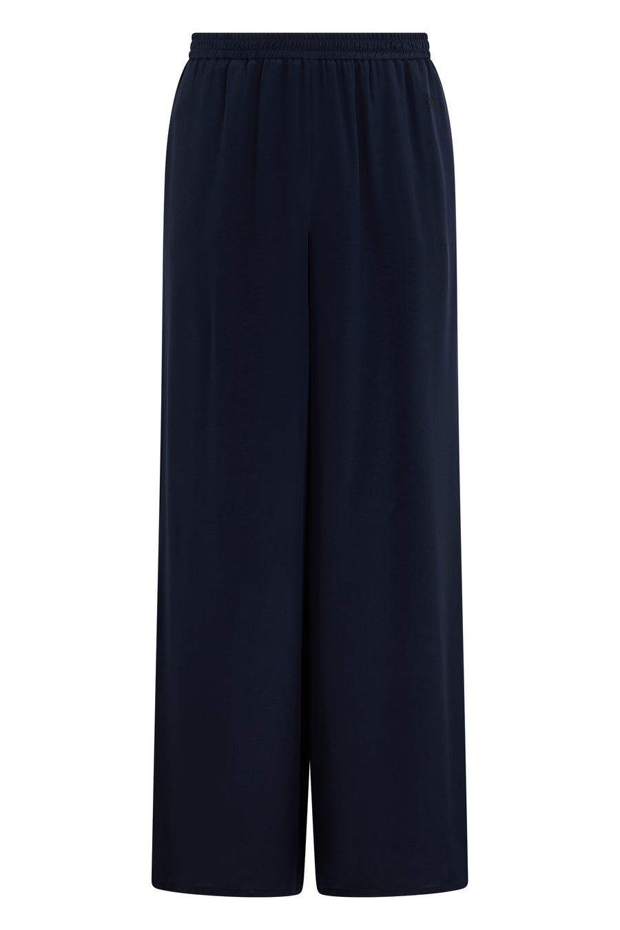 Wide-Leg Silk Trousers Blue