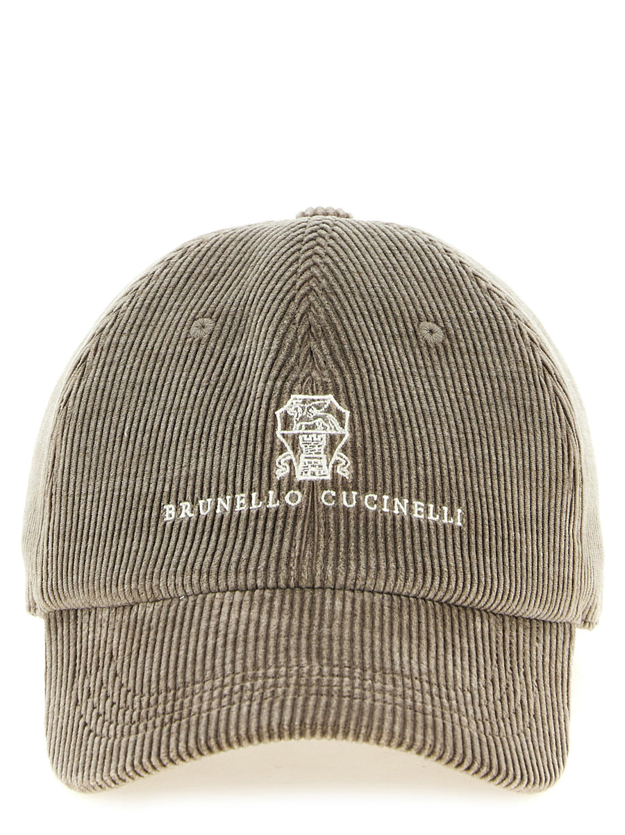 Brunello Cucinelli Cotton and Cashmere Corduroy Baseball Cap — Stone