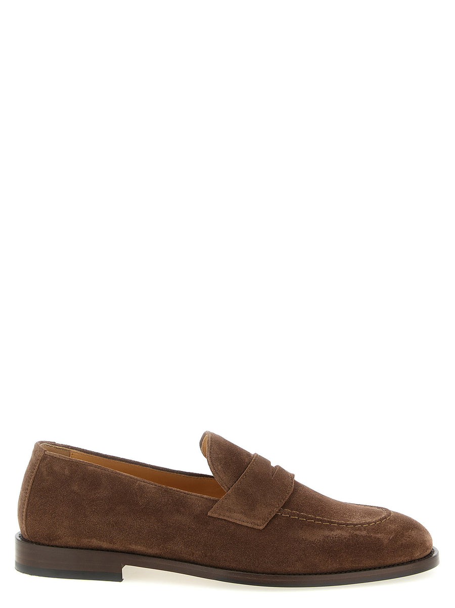 Brunello Cucinelli Suede Penny Loafer Loafer — Brown