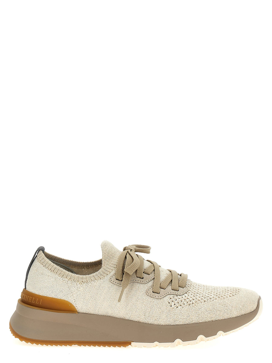 Brunello Cucinelli Knitted Sneaker — Beige