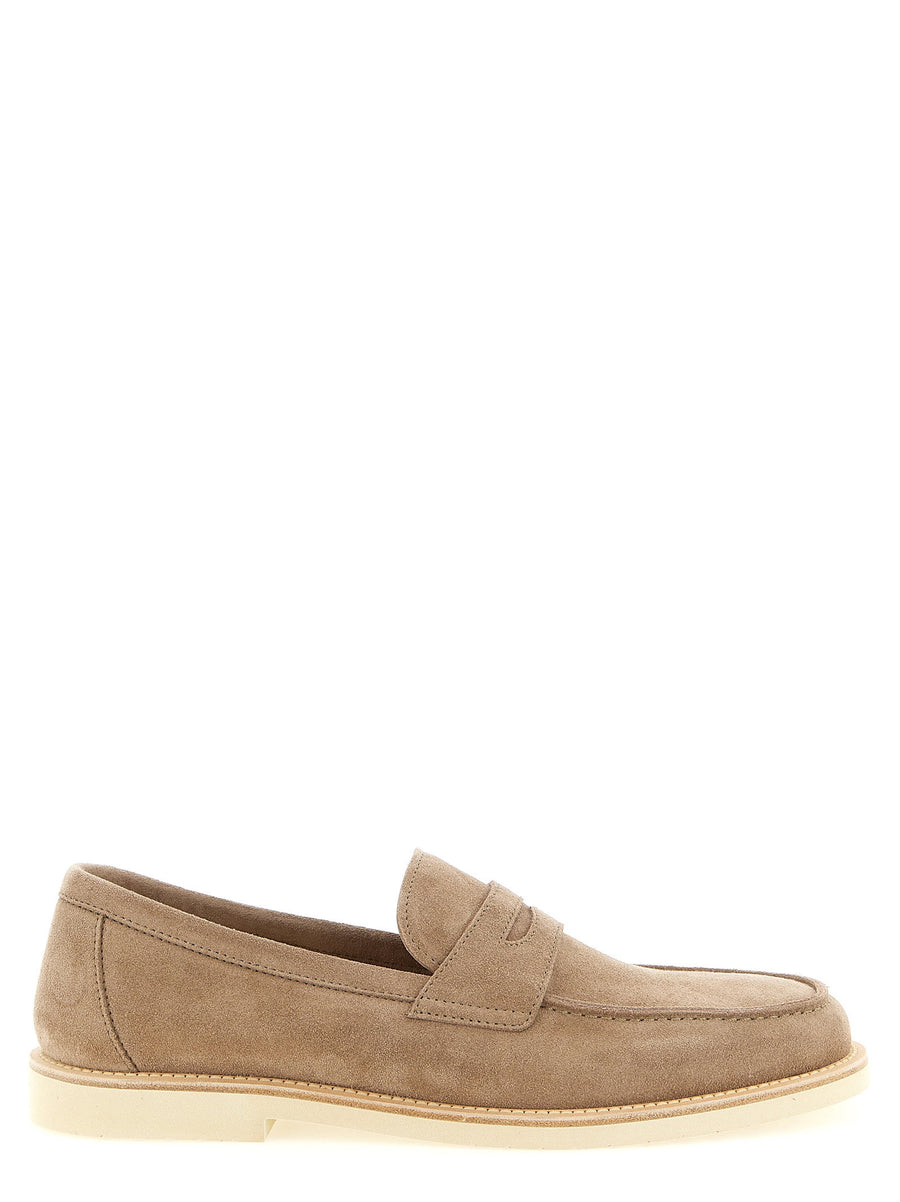 Brunello Cucinelli Suede Penny Loafer Loafer — Tan
