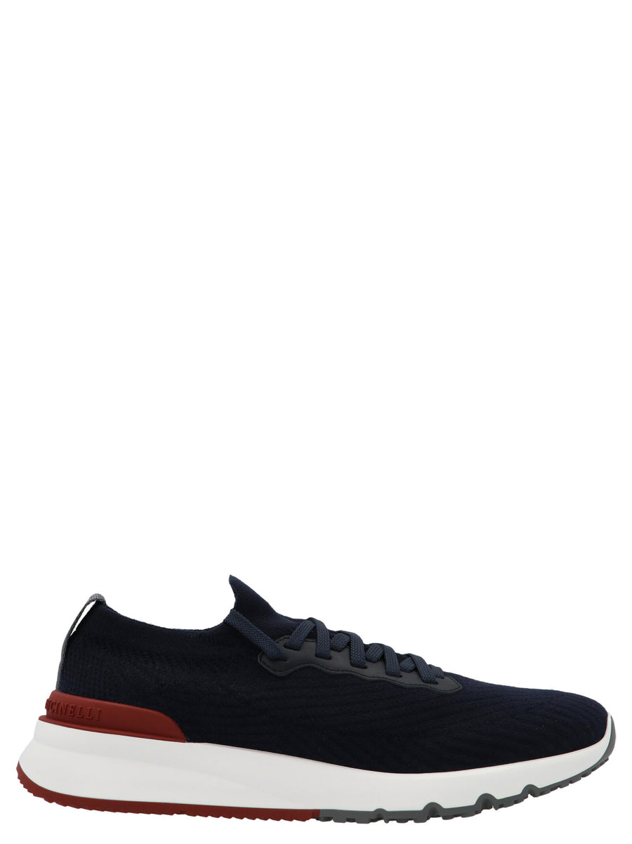 Brunello Cucinelli Cotton Knit Runner — Navy