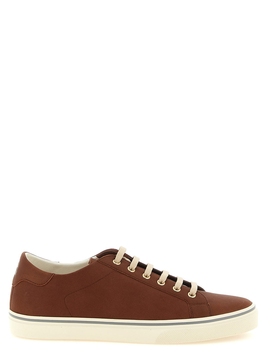 Brunello Cucinelli Calf Leather Low-Top Sneaker — Brown
