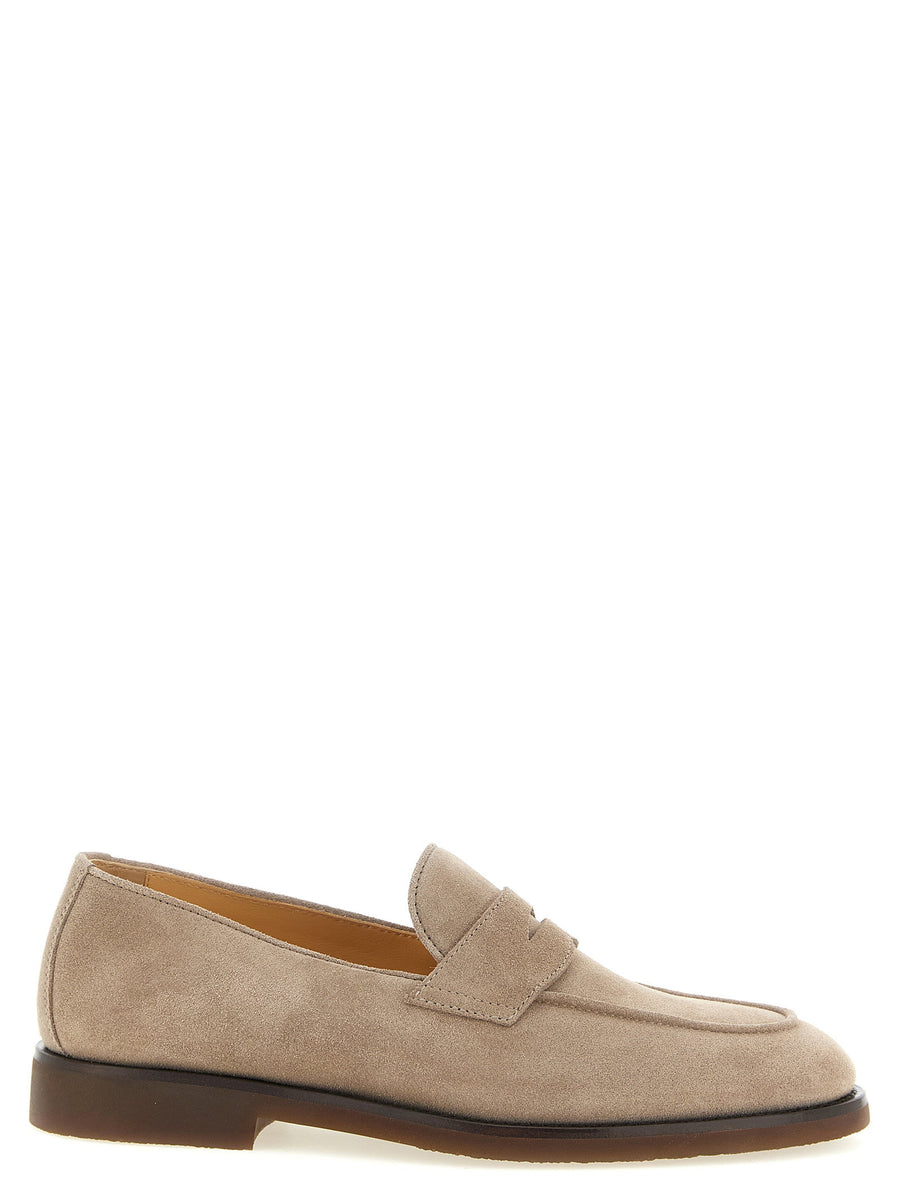 حذاء شمواه Penny لوفر من Brunello Cucinelli — بيج