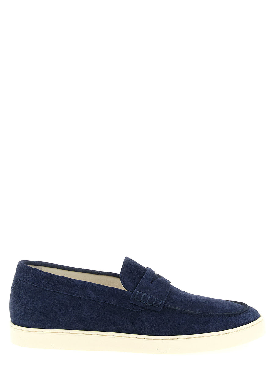 Brunello Cucinelli Suede Slip-On Loafer — navy