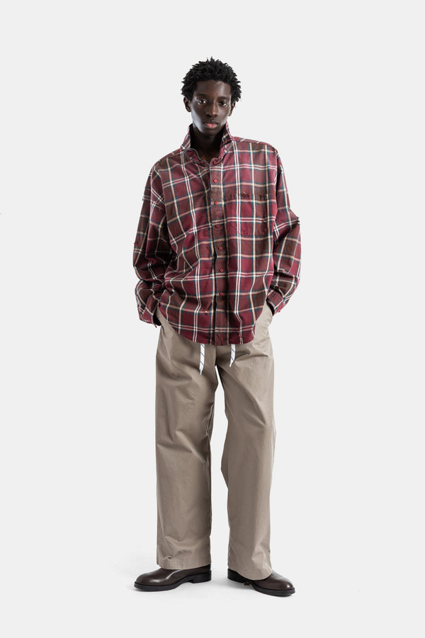 Balenciaga Cotton-Polyester Flannel shirt in red