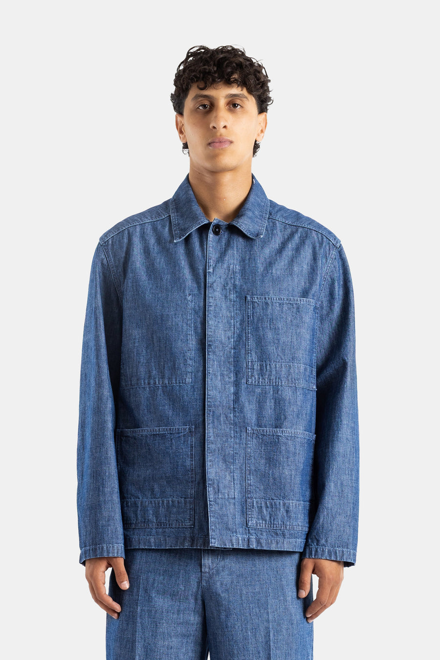 Jil Sander Cotton chambray jacket in blue