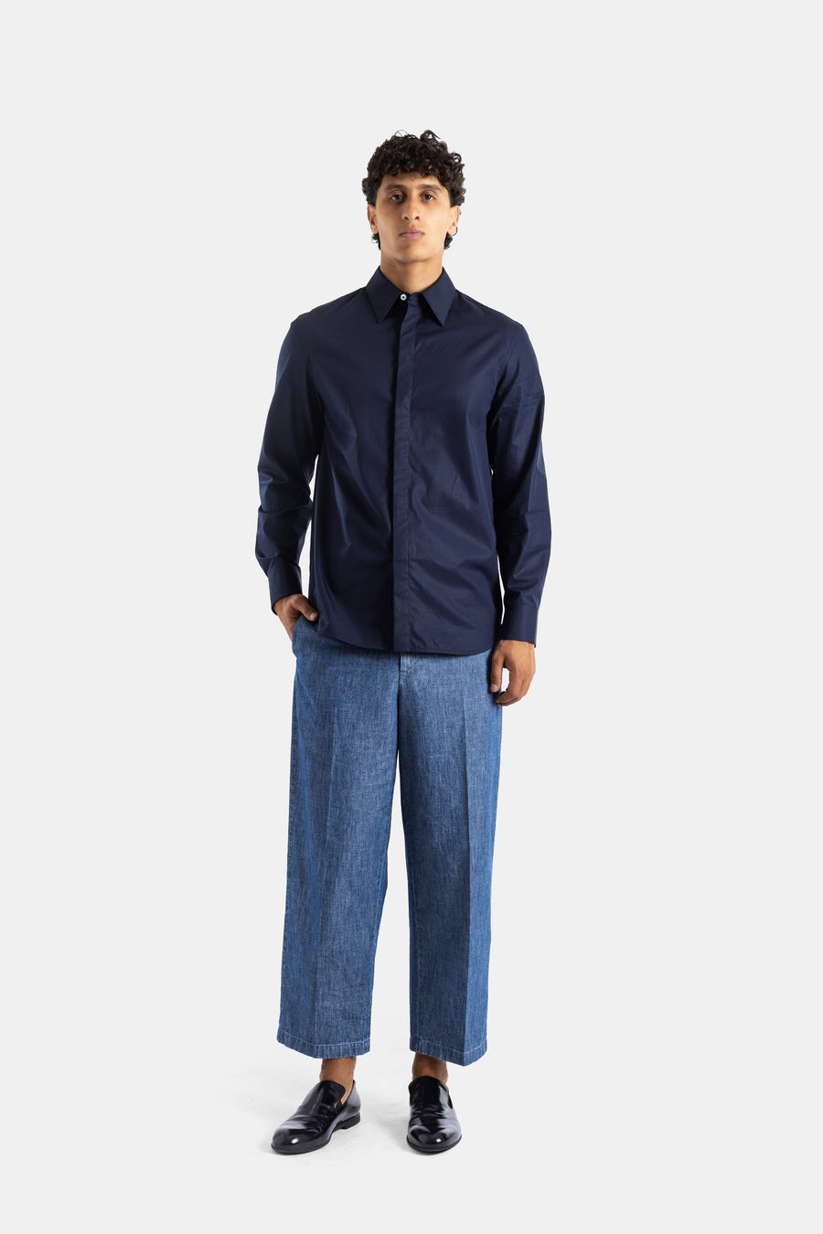 Jil Sander Cotton poplin shirt in navy
