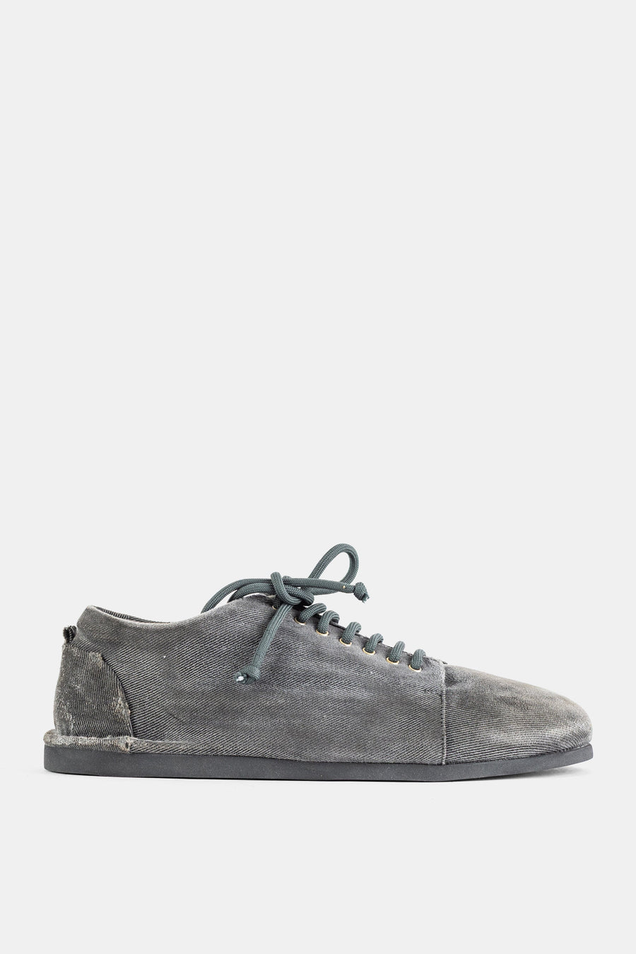 Marsell Black cotton denim canvas upper flat in gray